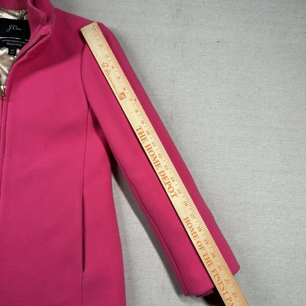 J. Crew Coat Womens 0P Petite Nello Gori Italian Stadium Cloth Wool Blend Pink - Picture 11 of 11